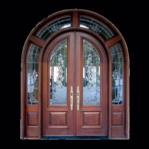 Custom Hand Made Double Entrance Door with Transom and Sidelights