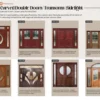 Custom Hand Made Single Entrance Door with transom and sidelights solid wood - Image 2