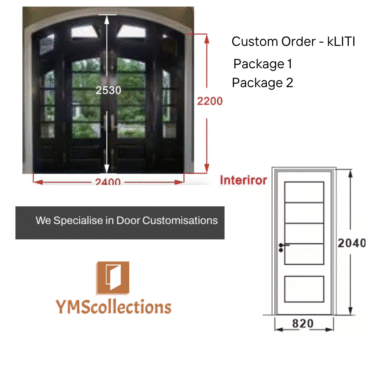 kLITI / Custom Exterior Front Arch Double Door + Internal Single Door - Shipping Included (50%)