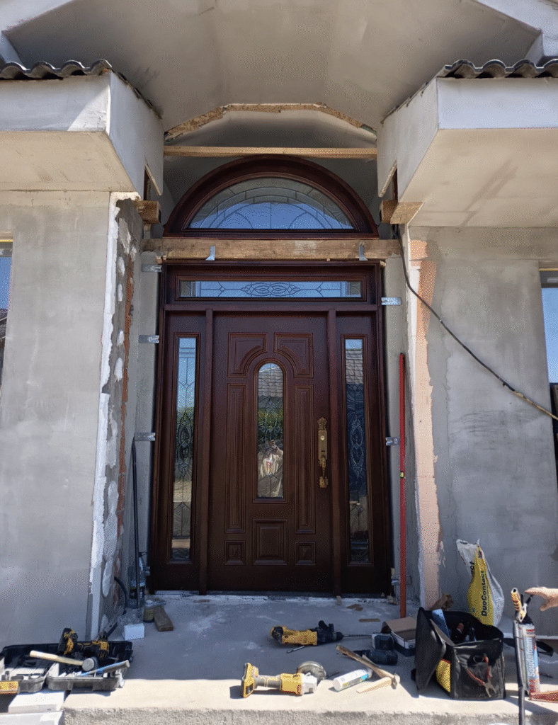 Front Door Sidelights Glazing and Timber Frame Entrance Project