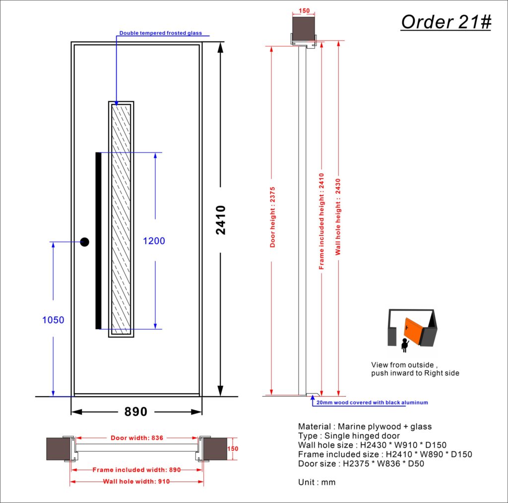 Custom Door Package from Drawing to Shipping - Drawings project view