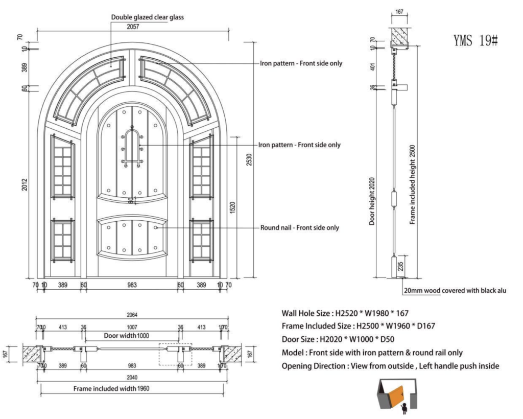 Custom Arched Door Production Project - Drawings project view