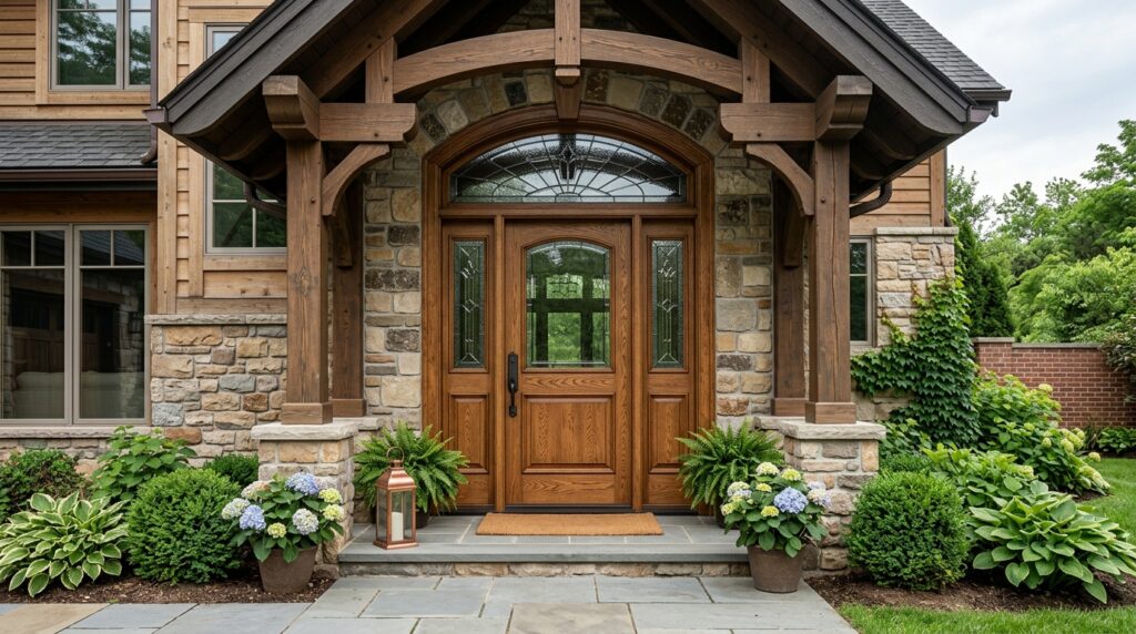 Custom Entry Doors Planning and Timber Frame Project