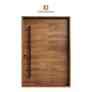 Modern Grooved Wood Front Door on a white YMS Collections catalog background
