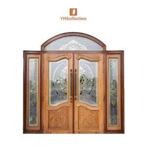 Royal Vista Double Front Door with Oval Glass on a white YMS Collections catalog background
