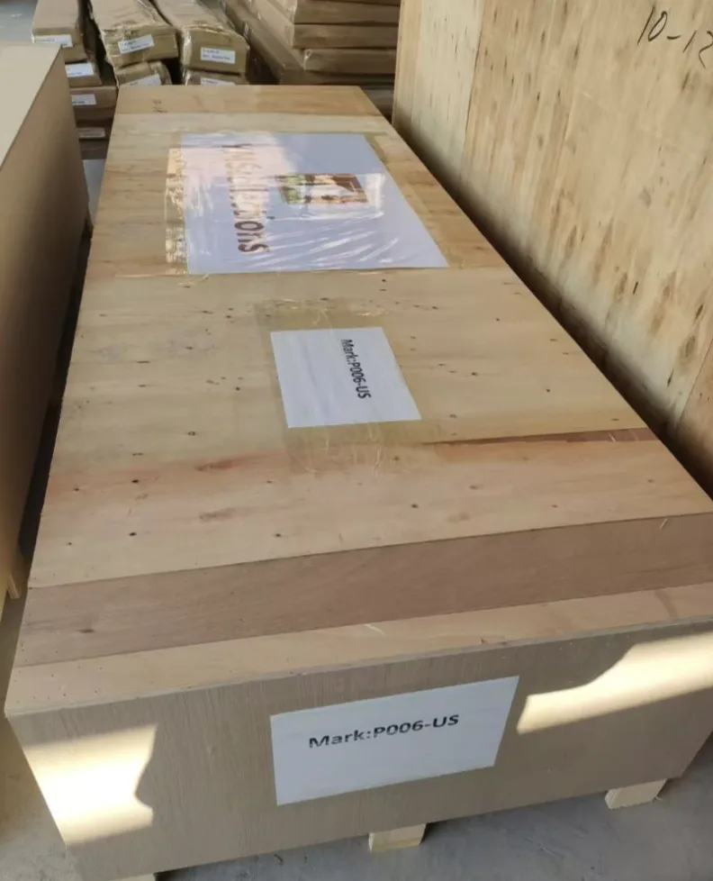 Custom door prepared for shipping