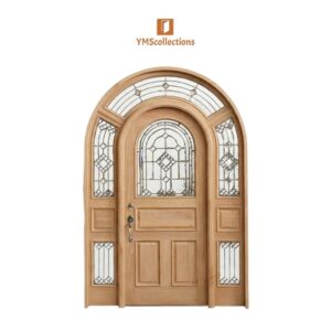 Solstice Sanctuary Front Door with Decorative Glass on a white YMS Collections catalog background