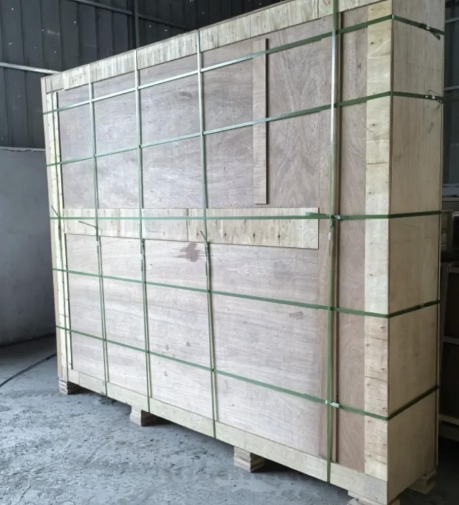 Custom door prepared for shipping