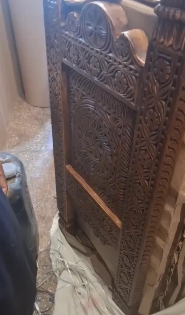 Custom wooden furniture during production