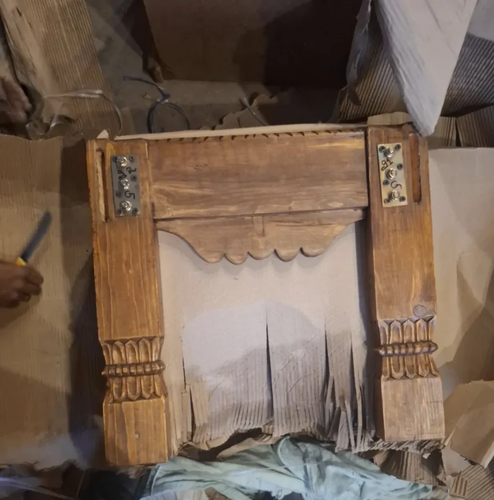 Custom wooden furniture during production