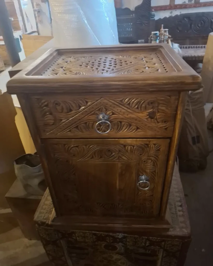 Custom wooden furniture during production