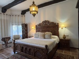 Hand-carved bed in Jose Luis’s home in Spain